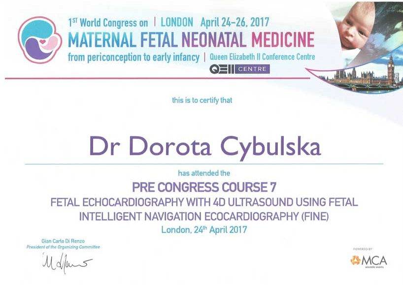 Certyfikat nr 11 Dorota Cybulska